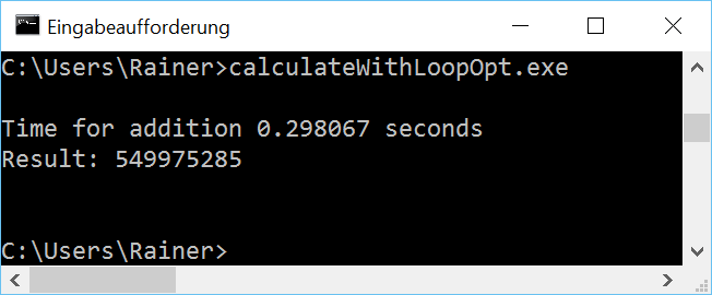 CalculateWithLoopOpt win