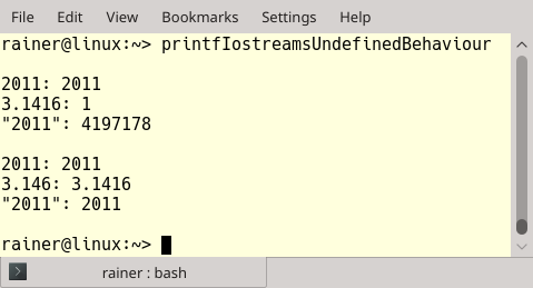 printfIostreamsUndefinedBehaviour
